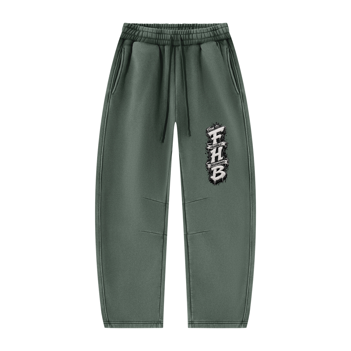 SLUMn FHB Vintage Wash Barrel-Leg Fleece Sweatpants