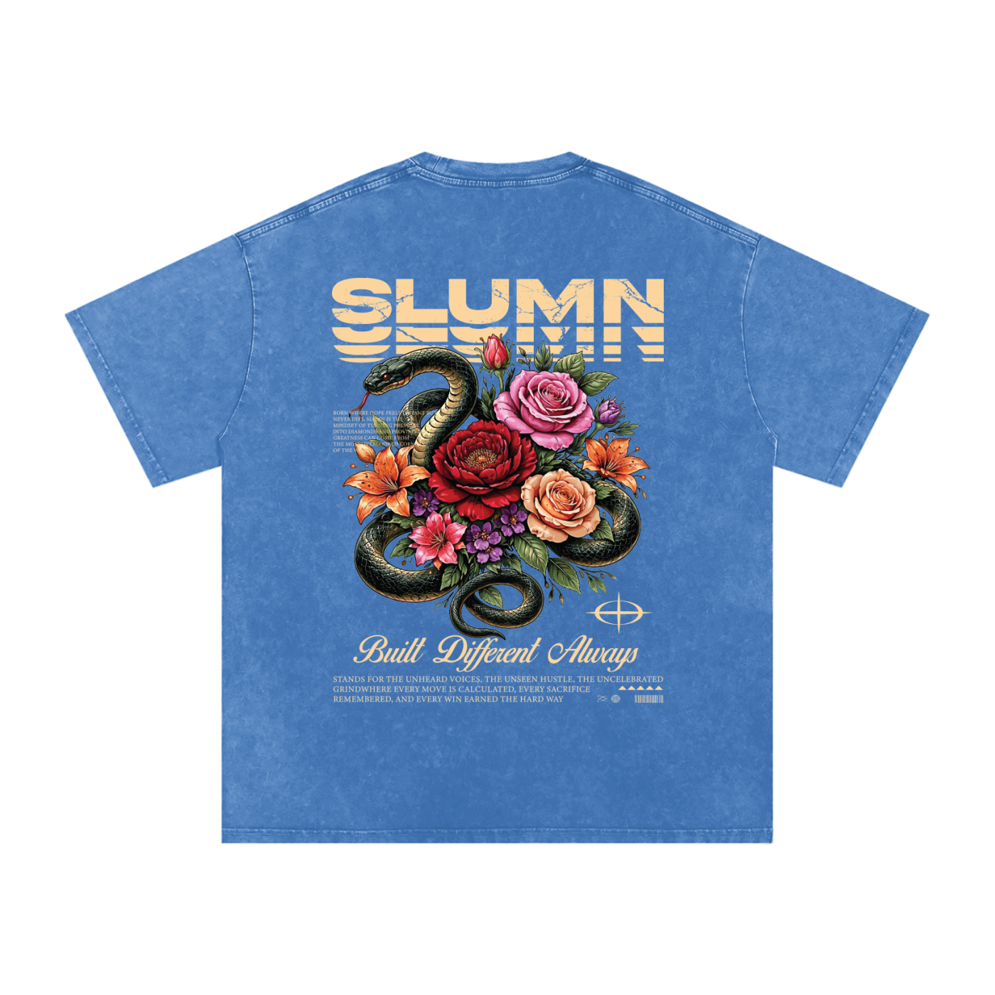 SLUMn Built Different Snow Washed Oversized Cotton T-Shirt