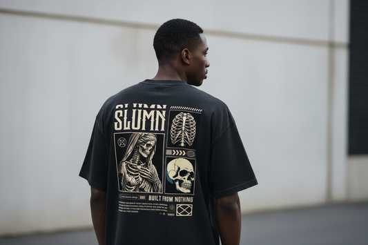 SLUMn built from nothing Vintage Washed Oversized Cotton Tee - Premium Heavyweight 260gsm