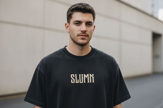 SLUMn built from nothing Vintage Washed Oversized Cotton Tee - Premium Heavyweight 260gsm