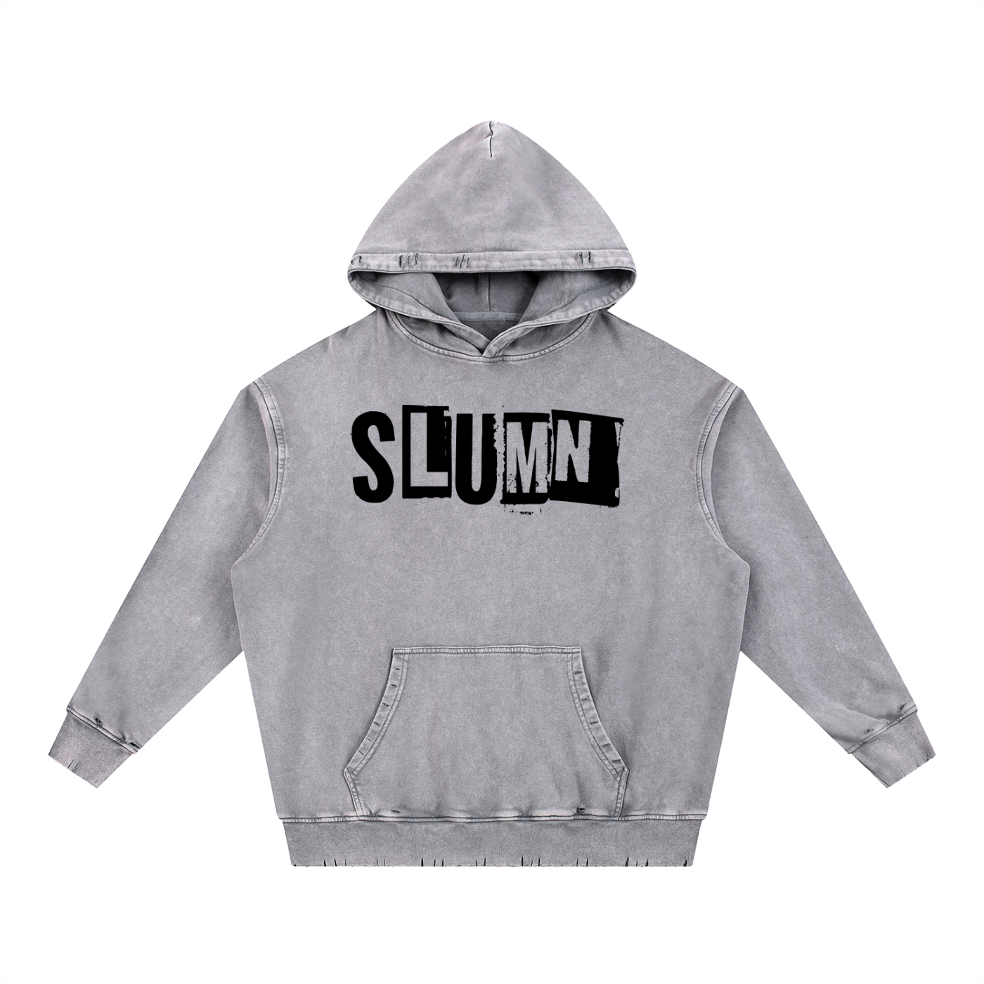 Snow Wash Hand-Frayed Heavyweight  Hoodie