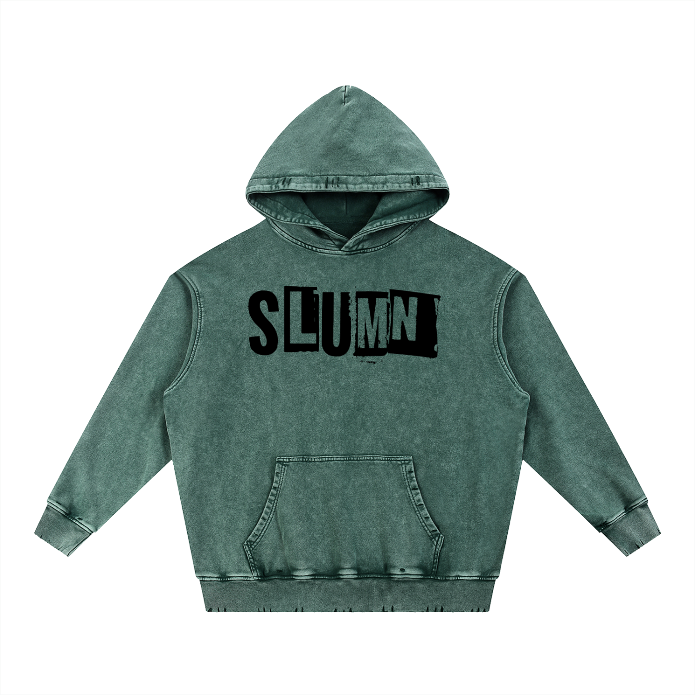 Snow Wash Hand-Frayed Heavyweight  Hoodie