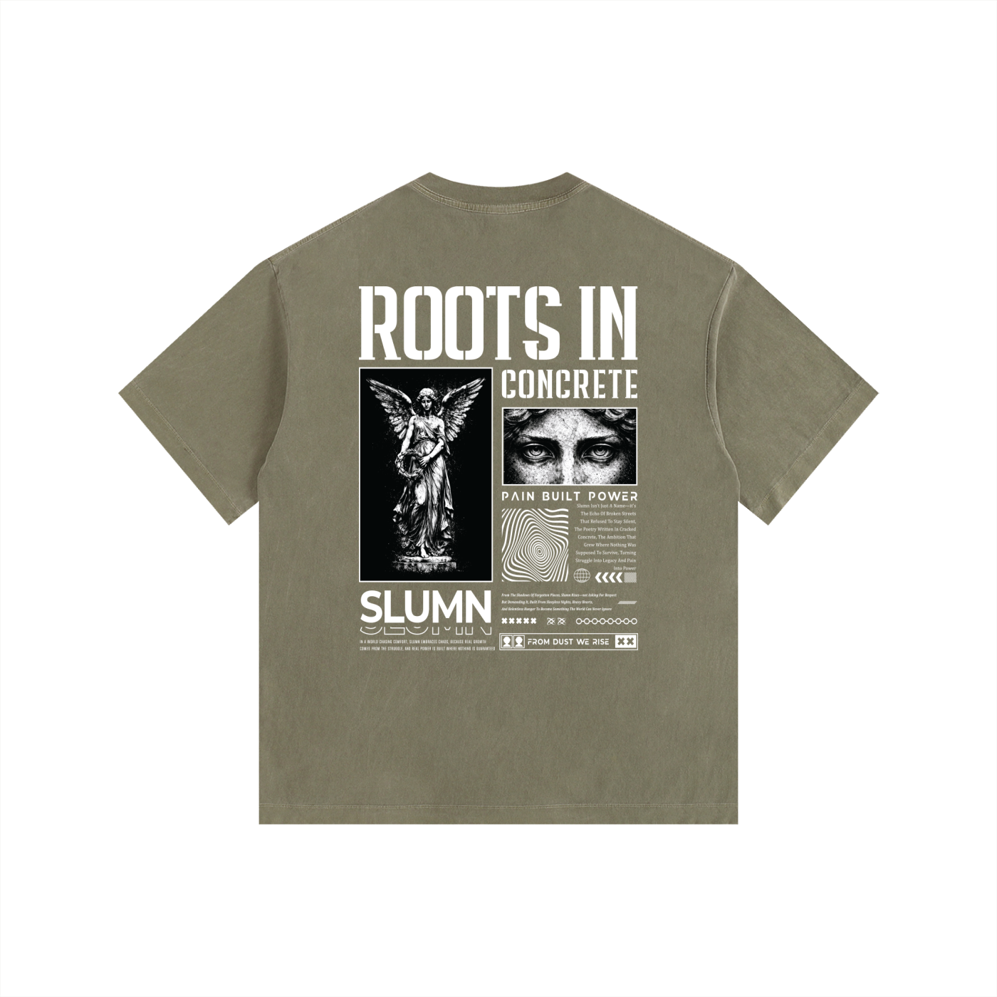SLUMn Roots in Concrete Vintage Washed Oversized Cotton T-Shirt