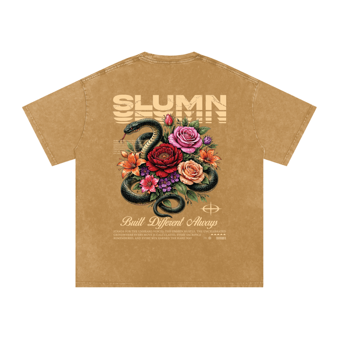 SLUMn Built Different Snow Washed Oversized Cotton T-Shirt