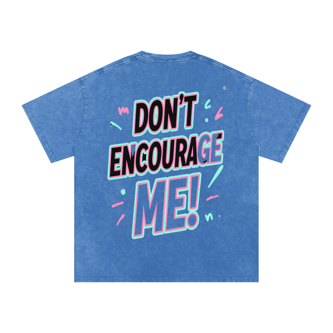 SLUMn Don't Encourage Me Snow Washed Oversized Cotton Tee