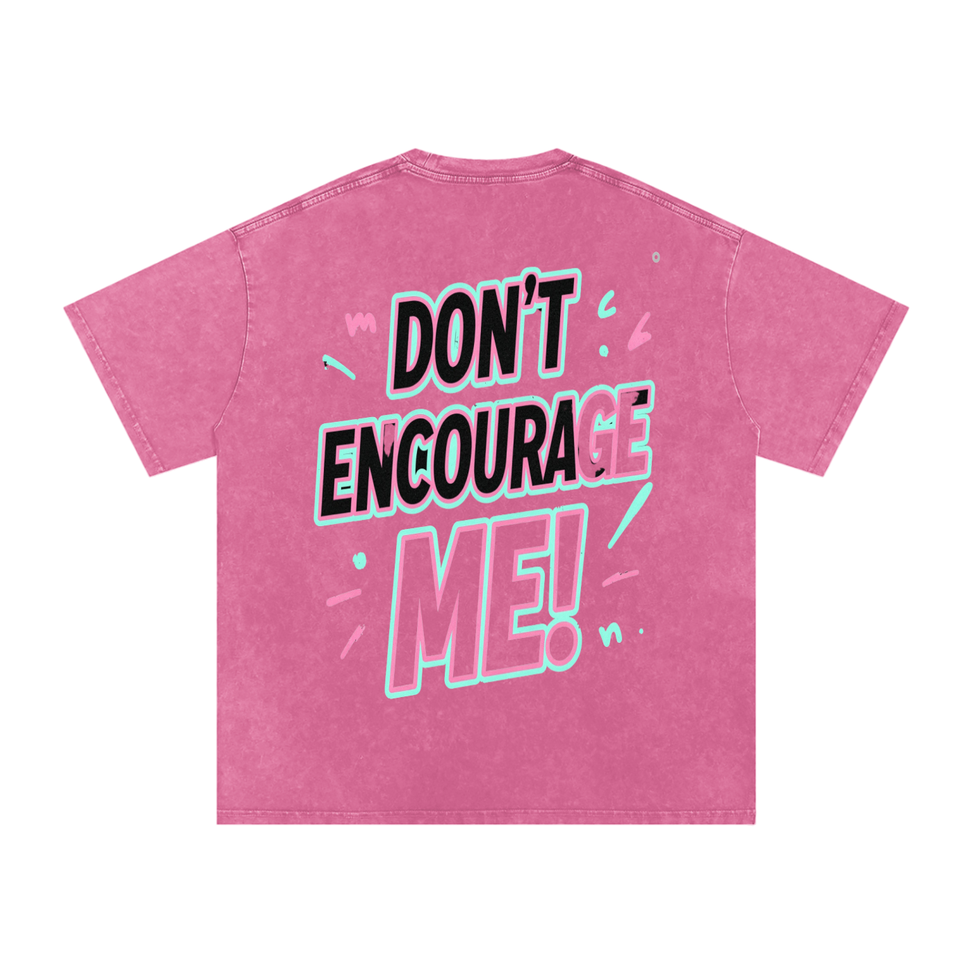 SLUMn Don't Encourage Me Snow Washed Oversized Cotton Tee