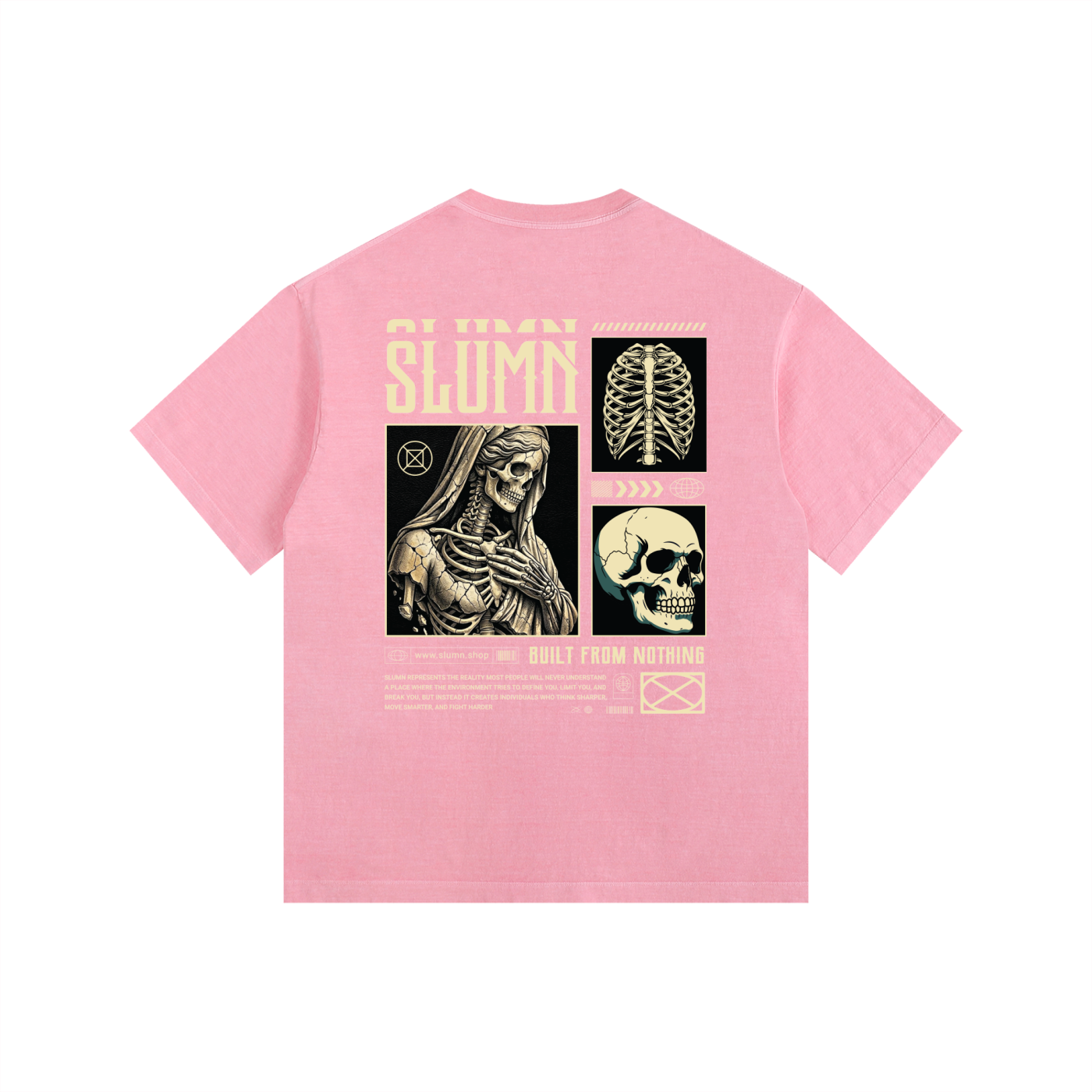 SLUMn built from nothing Vintage Washed Oversized Cotton Tee - Premium Heavyweight 260gsm