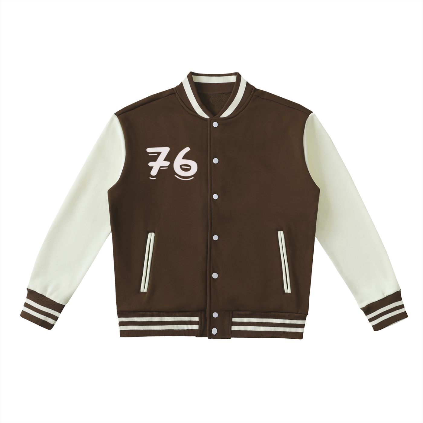Two-Tone Fleeced Varsity Jacket