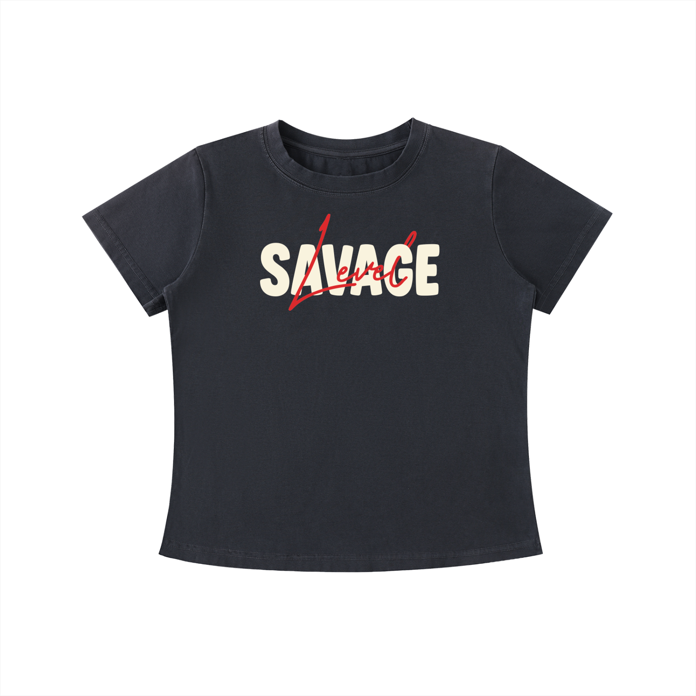 SLUMn Savage Women's Vintage Wash Drop-Shoulder Crop Tee