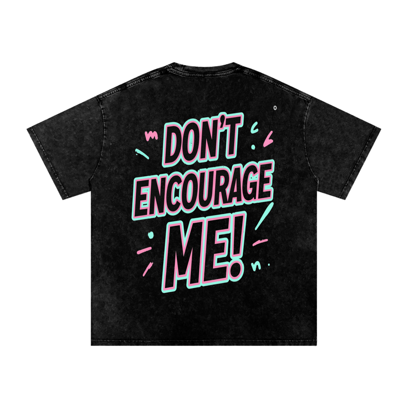SLUMn Don't Encourage Me Snow Washed Oversized Cotton Tee