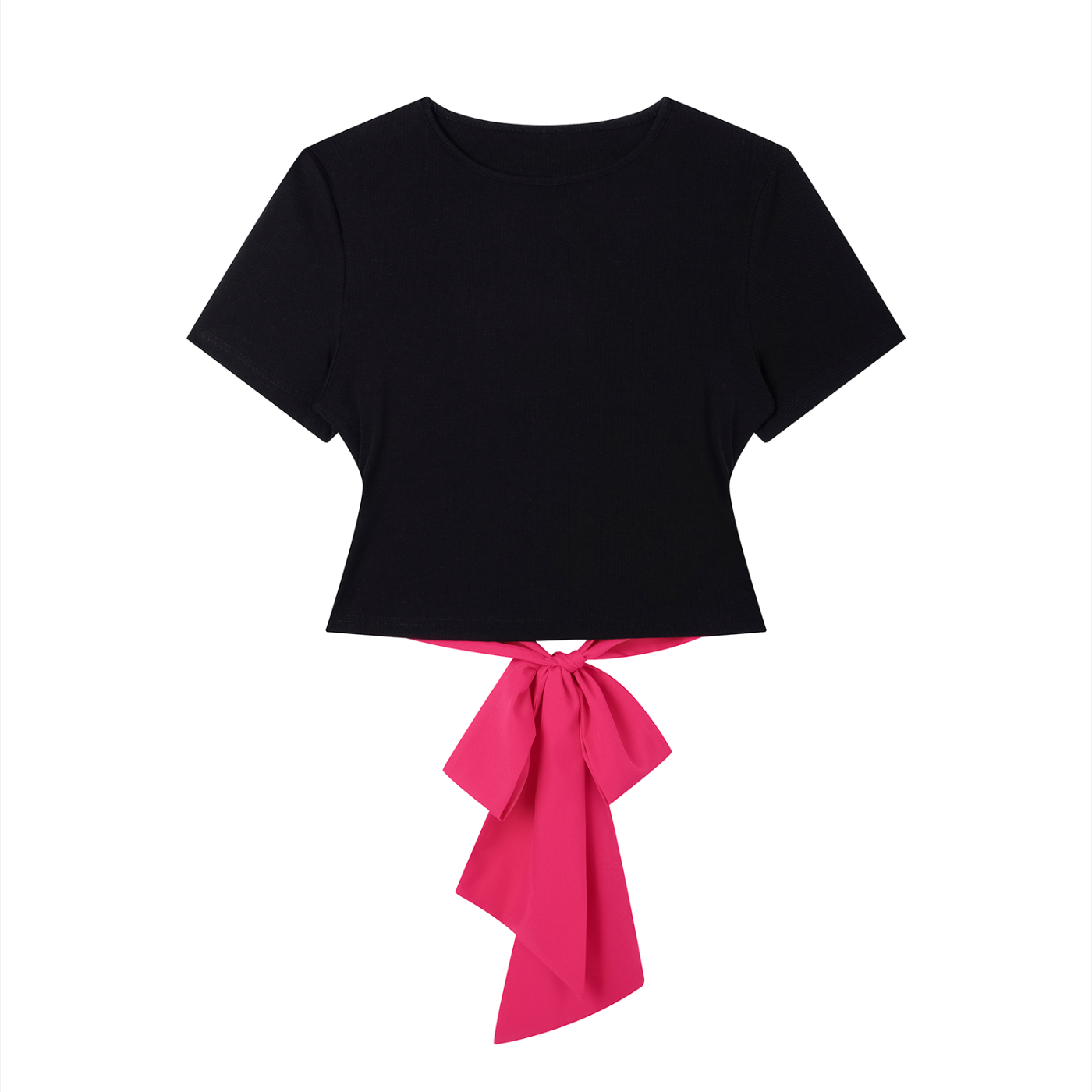 SLUMn Women's Cropped Bodycon Tee – Patchwork Knotted Detail