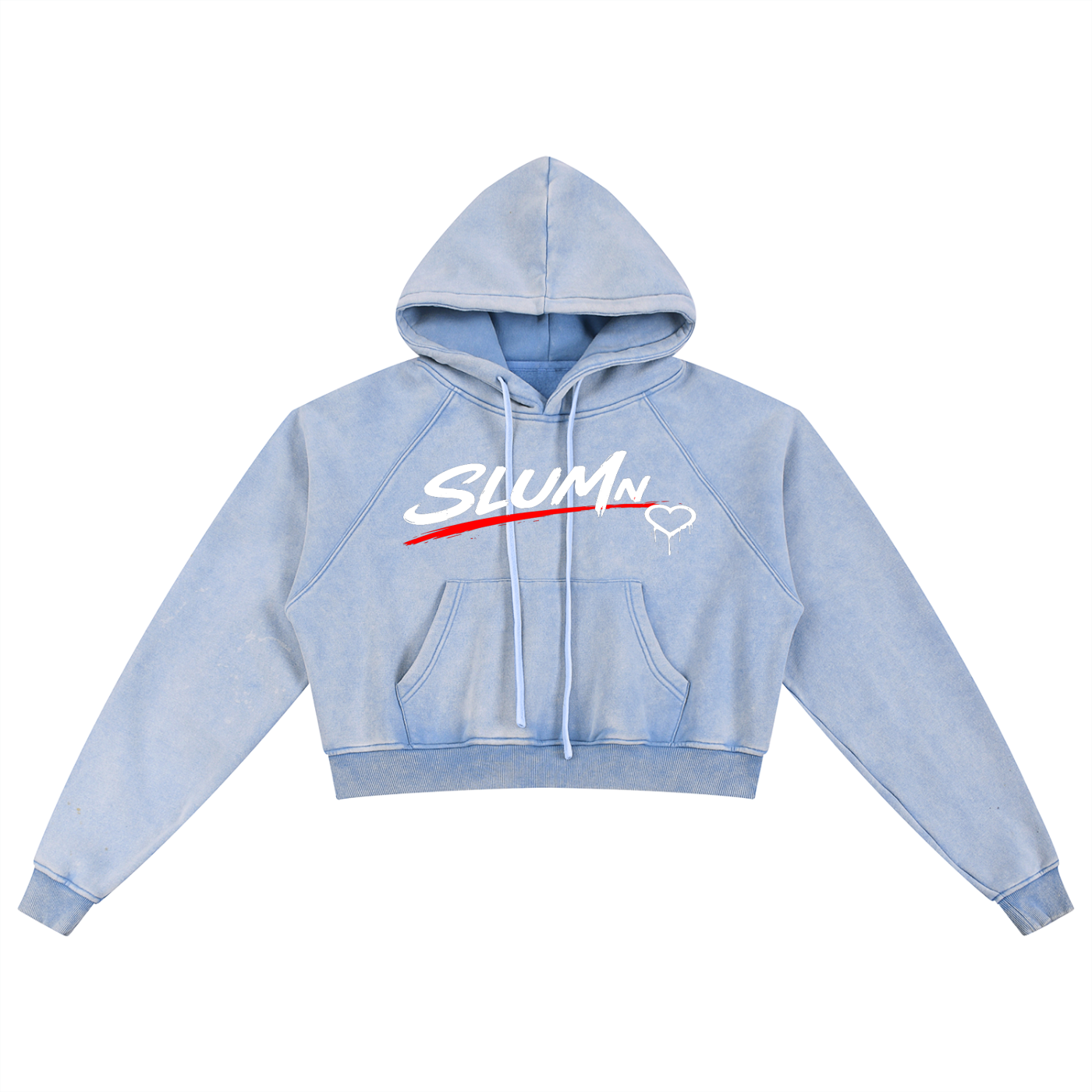 SLUMn Love Snow Washed Cropped Hoodie