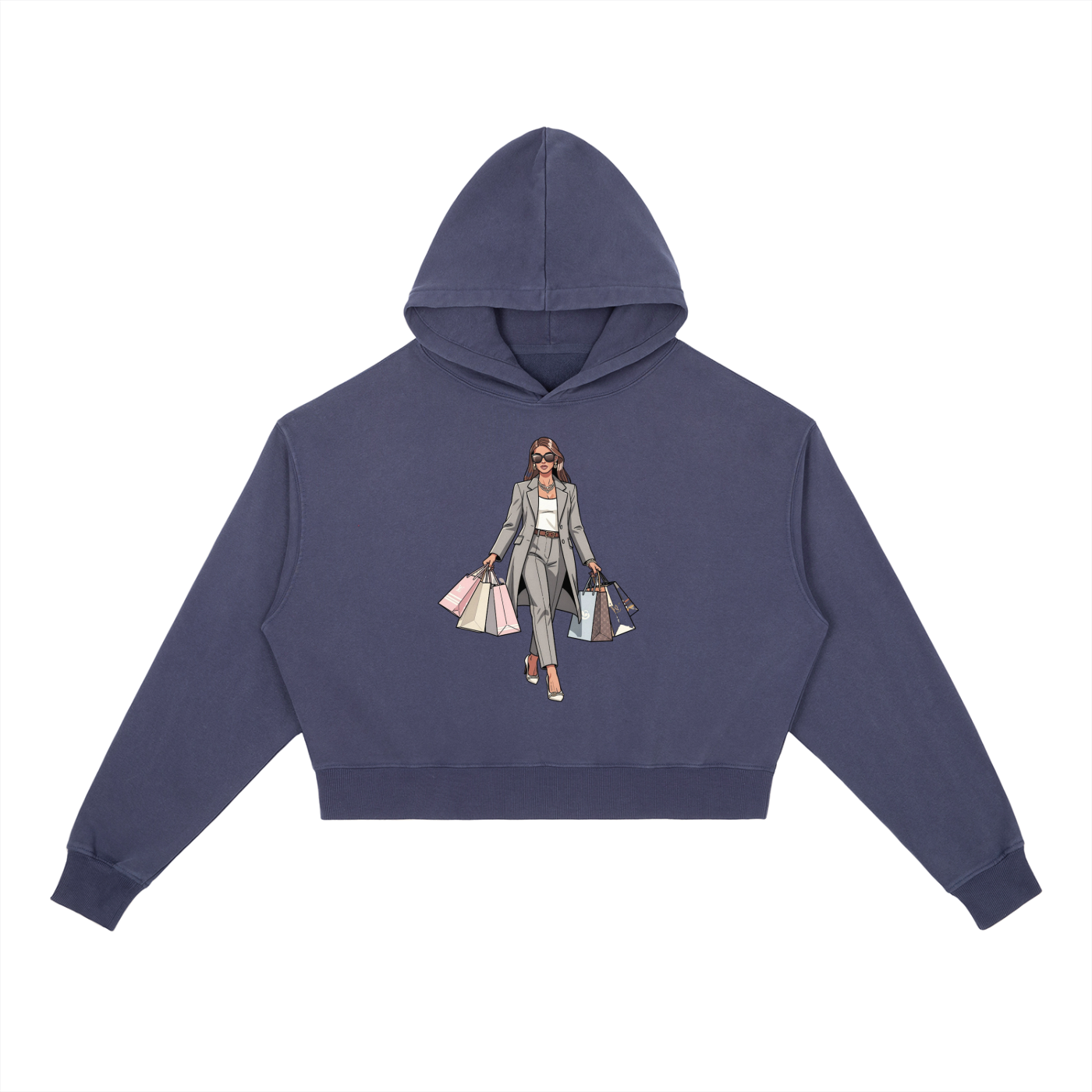 SLUMn Shopping Vintage Washed Heavyweight Cropped Hoodie