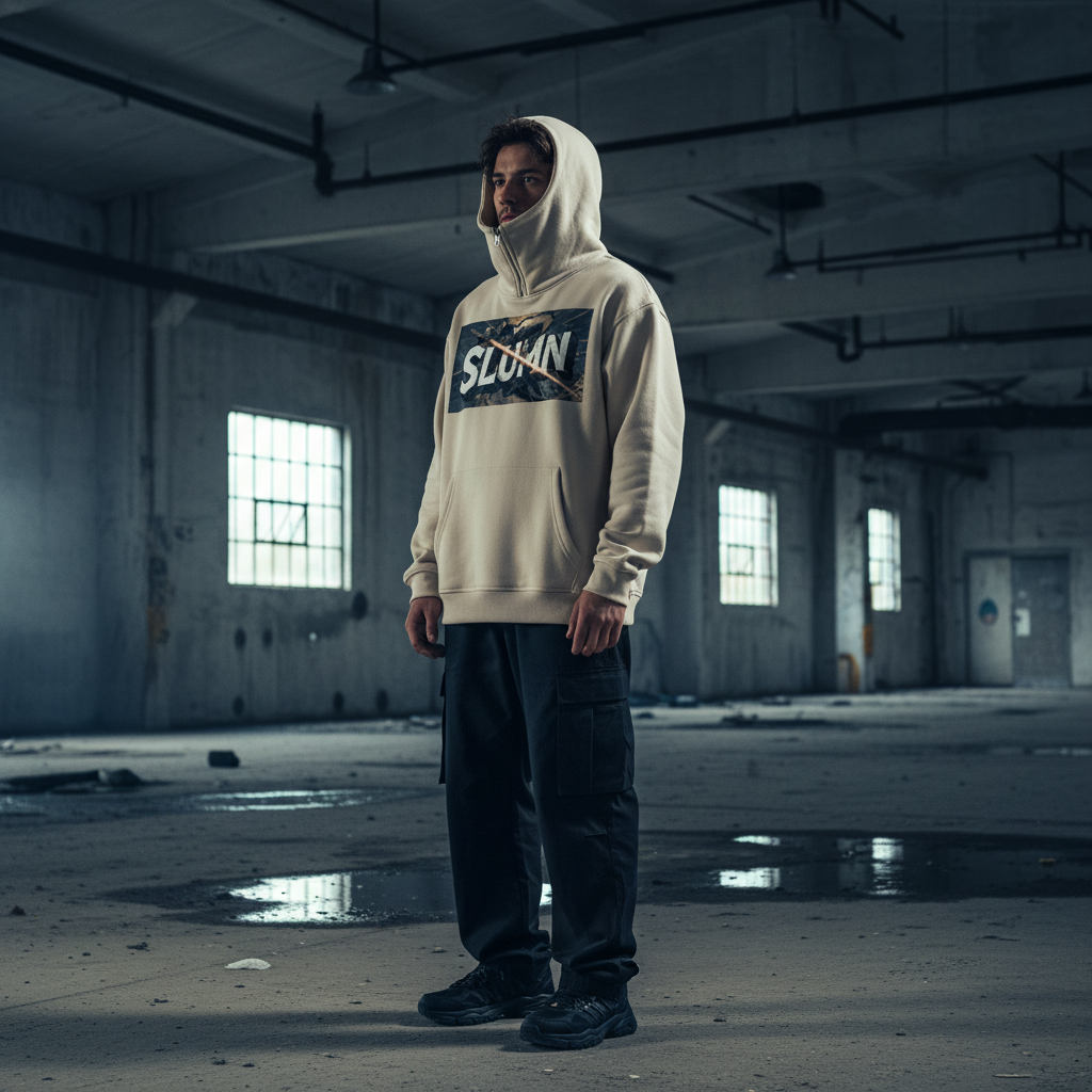 Fleeced High Neck Hoodie