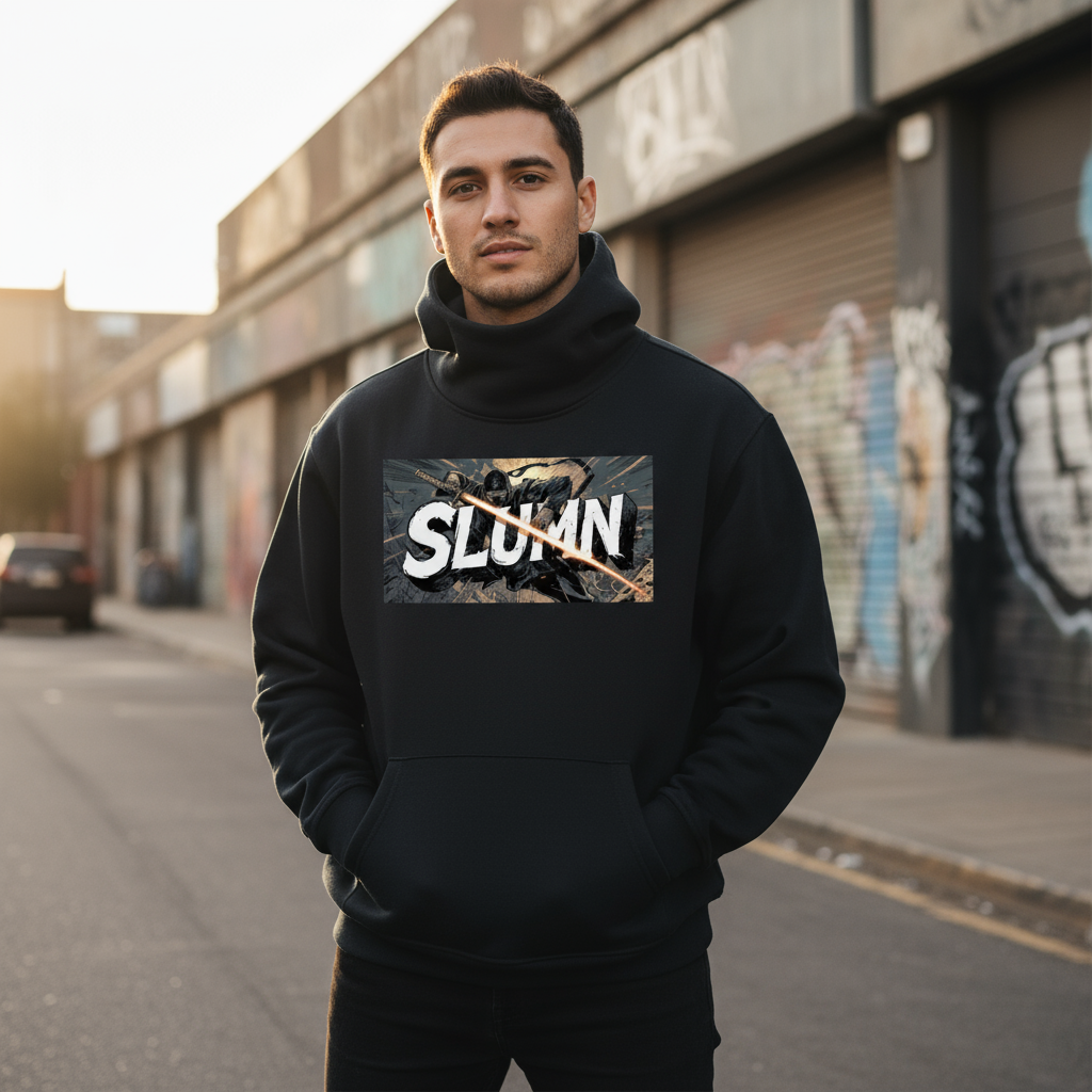 Fleeced High Neck Hoodie