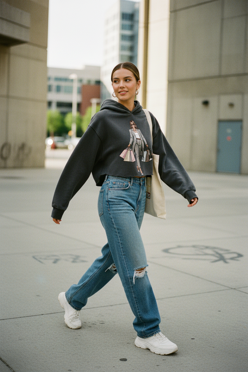 SLUMn Shopping Vintage Washed Heavyweight Cropped Hoodie
