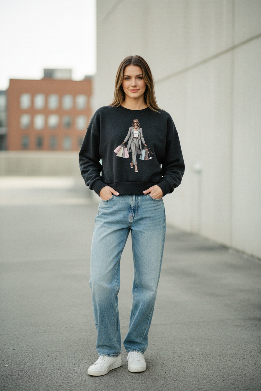 SLUMn Shopping Vintage Washed Heavyweight Cropped Sweatshirt