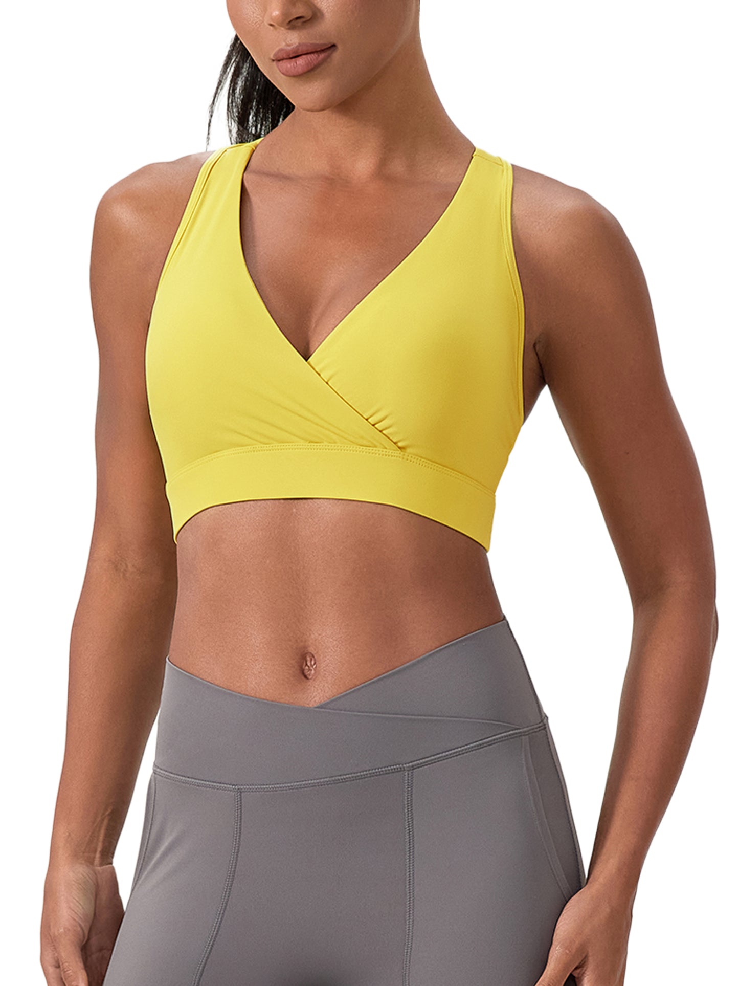SLUMn Women's Crossover V-Neck Sports Bra
