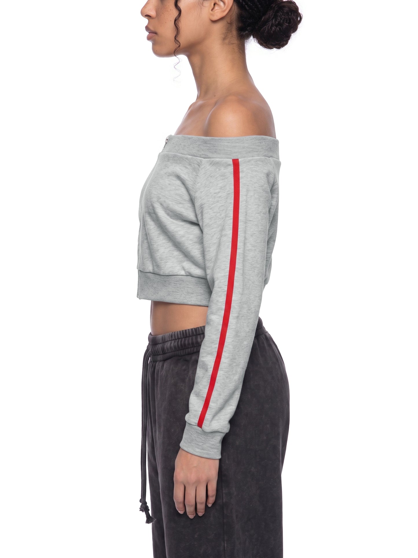 SLUMn Women's Off-Shoulder  Zip up