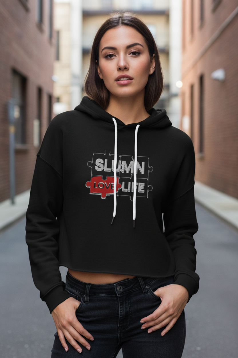 SLUMN LIVE / LOVE Crop Hoodie