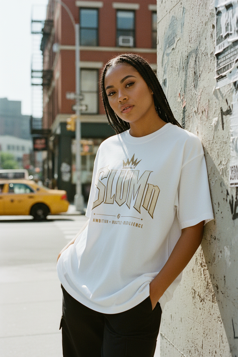 SLUMn AHR Essential Cotton Tee in white - urban lifestyle editorial