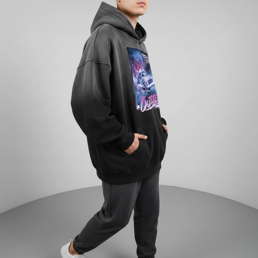 Retro Car Heavyweight Sunfade Oversized Hoodie