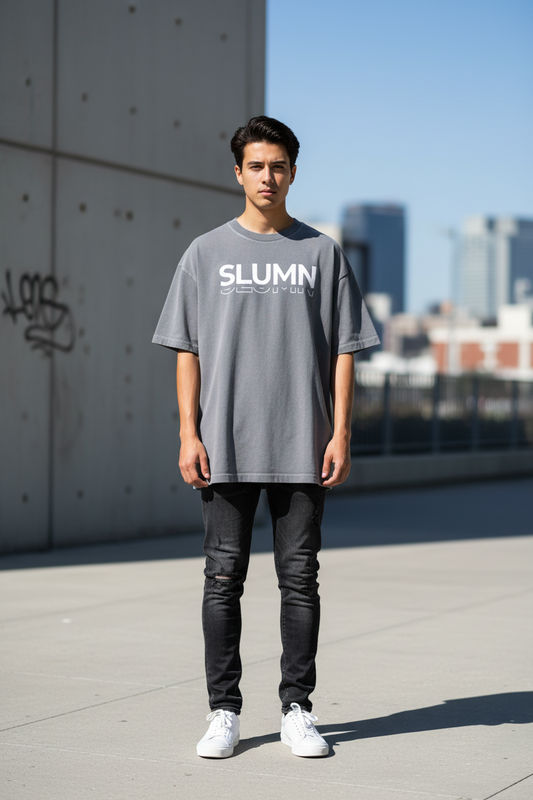 SLUMn Roots in Concrete Vintage Washed Oversized Cotton T-Shirt