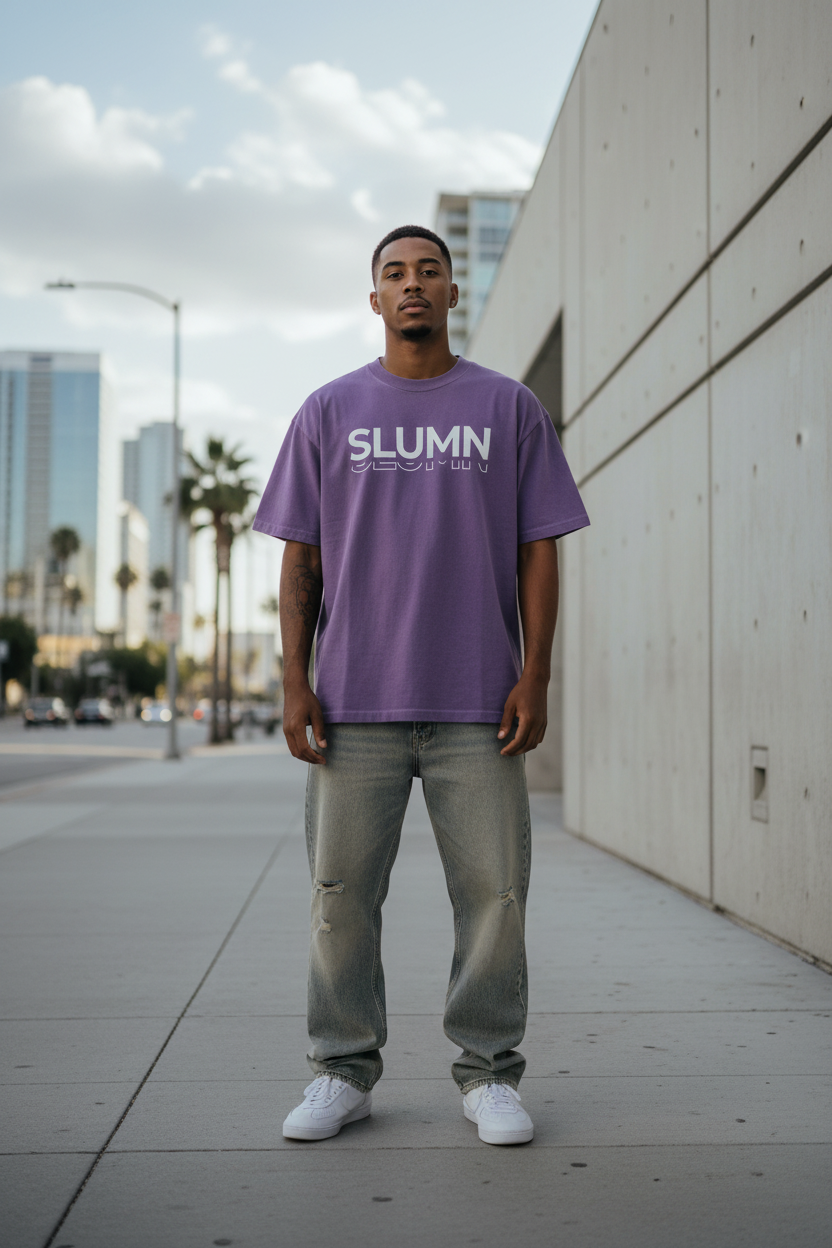 SLUMn Roots in Concrete Vintage Washed Oversized Cotton T-Shirt