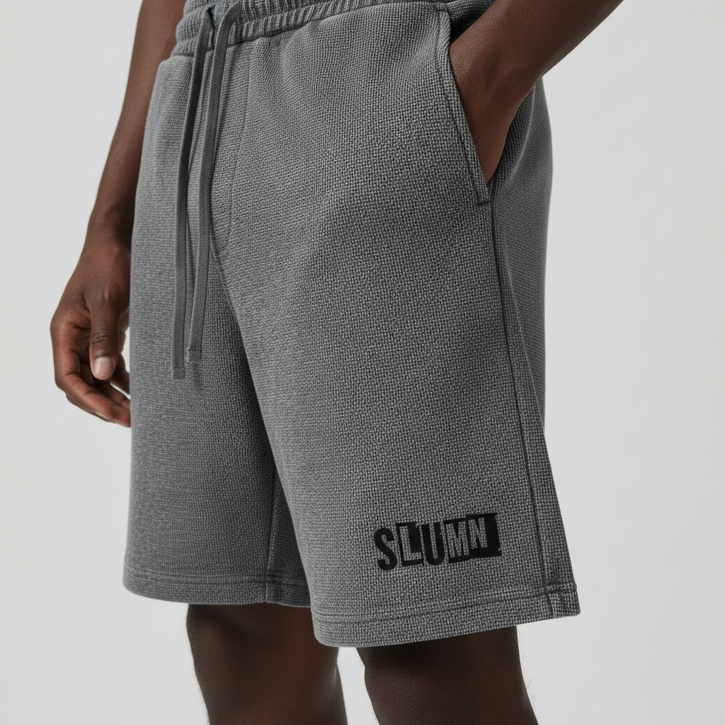 SLUMn Mineral Wash Waffle Knit Shorts