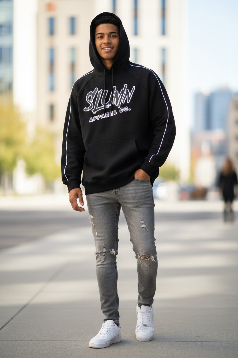 SLUMn Contrast Piping  Hoodie