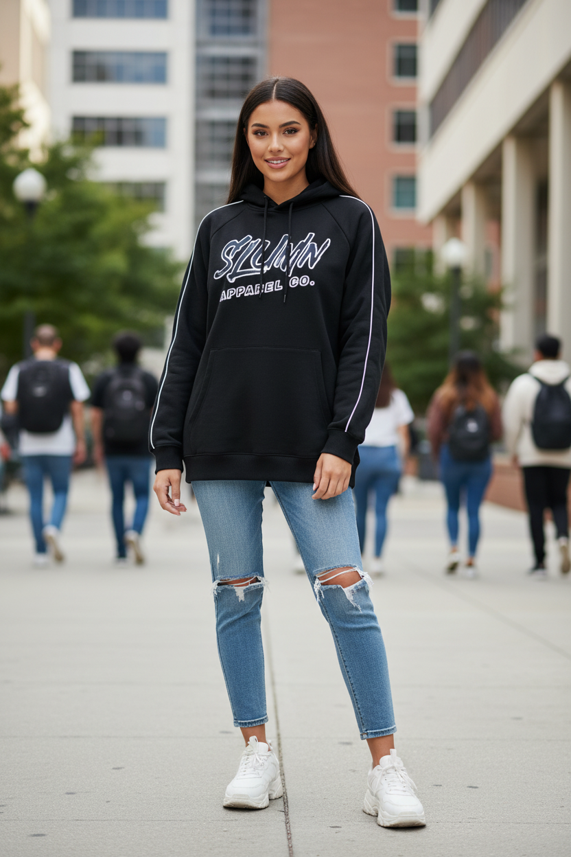 SLUMn Contrast Piping  Hoodie