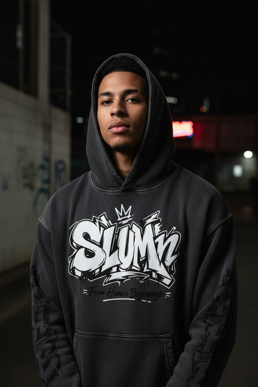 SLUMn 'From Humble Beginnings' Snow Washed Hoodie