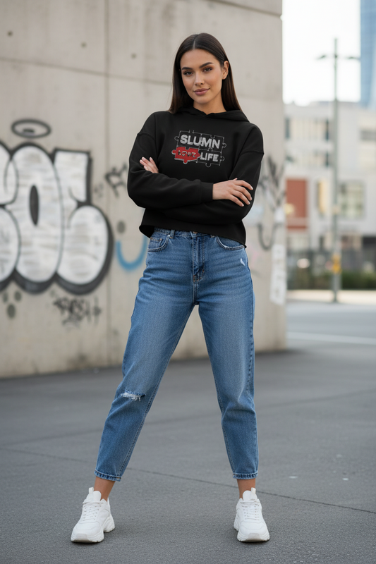 SLUMN LIVE / LOVE Crop Hoodie