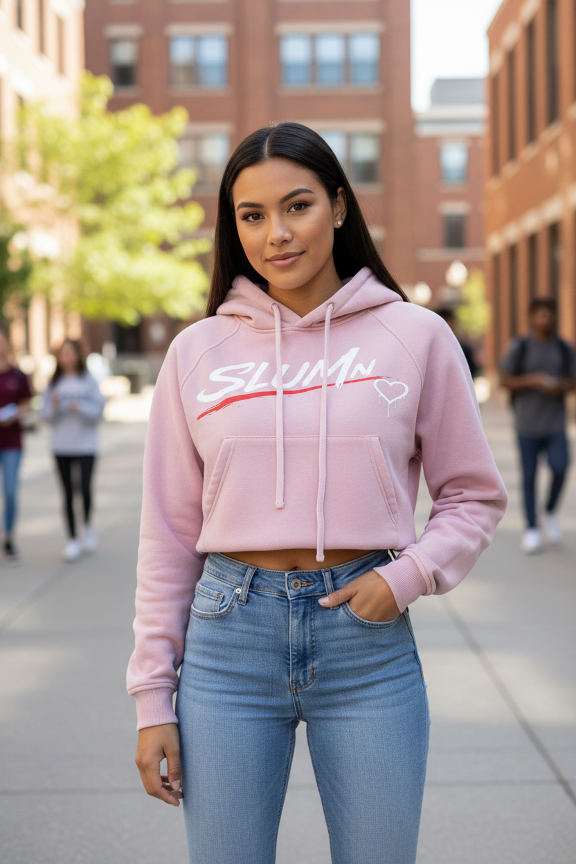 SLUMn Love Snow Washed Cropped Hoodie