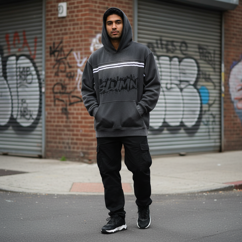 Sun Fade Contrast Tape Fleece Hoodie