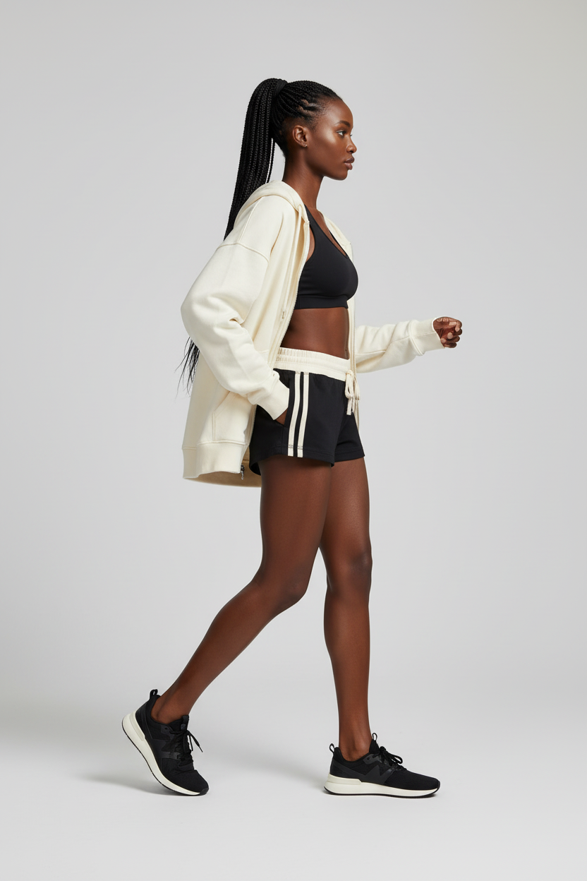 SLUMn Women's Contrast Stripe Track Shorts