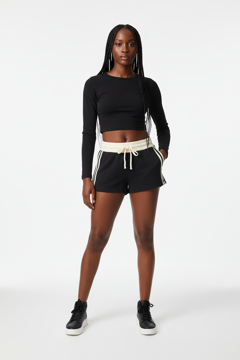SLUMn Women's Contrast Stripe Track Shorts